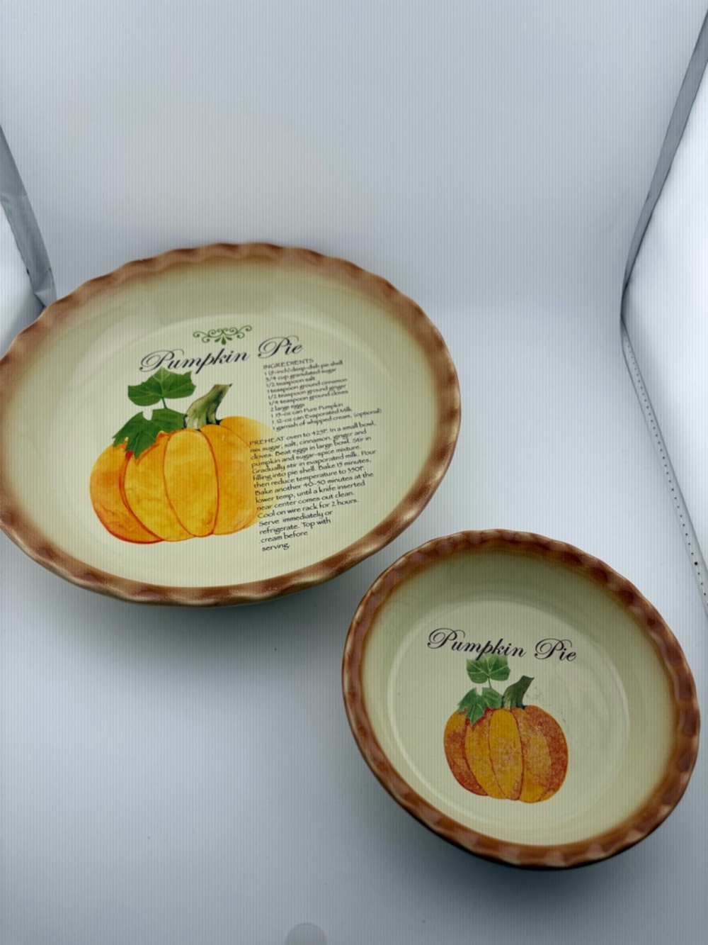 Nantucket Pumpkin Pie Dish and Bowl Set